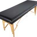 Lash Bed Foam Topper for Massage Bed, 73x24x2 inch Black Memory Foam Removable Cover Massage Mattress, Non-Slip Elastic Bands