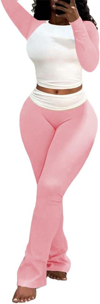 Nimsruc Lounge Sets For Women 2 Piece Outfits Fall Comfy Tracksuits (X-Large, Pink)