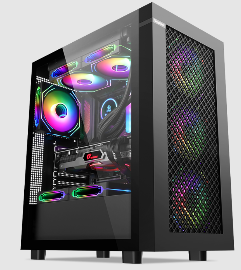 Computer Case. Product specification - Case size: 14.8 × 7.9 × 17.8 inch Hard disk bay: 2×HDD, 1×SD . Includes 6 × 120 mm fans