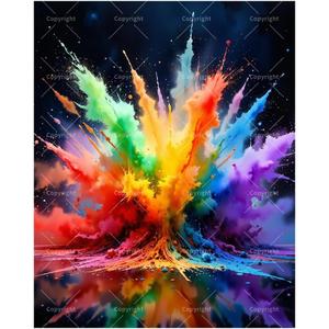 TAOPAOLAB Bright Rainbow Paint by Numbers Kit for Adults - DIY Rainbow Color Explosion on Dark Background Painting on Canvas 16x20 Inches, Acrylic Paint Set, Suitable for Beginners,Art for Decoration
