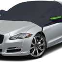 EcoNour Car Windshield Cover for Ice and Snow, Windshield Snow Cover with Side Mirrors Cover for Snow, Ice, UV Fits Most Cars, Trucks, Vans, SUVs, Black (Medium-Front)