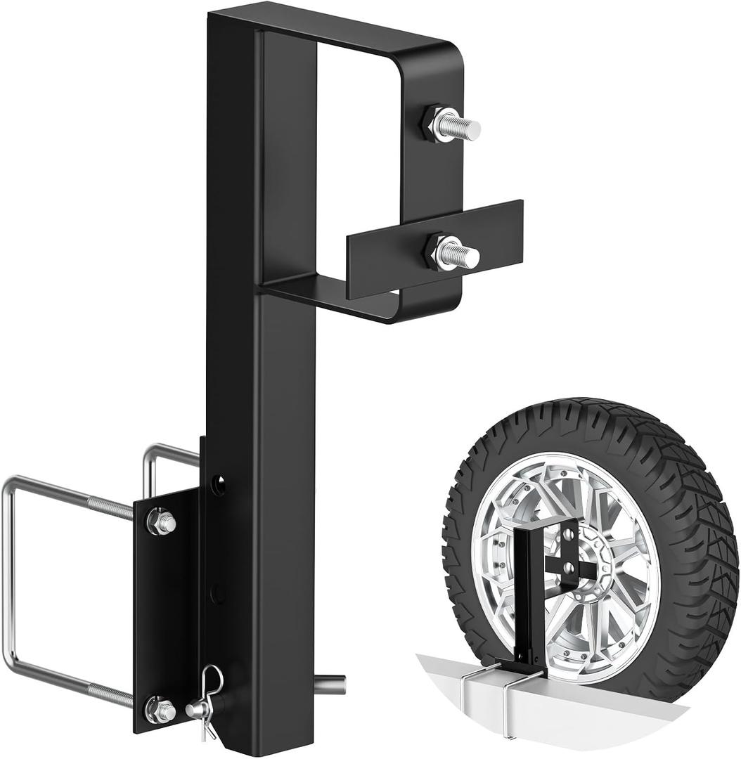 Heavy-Duty Folding RV Spare Tire Bracket Fits 15" & 16" Wheels