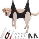 Guzekier Pet Dog Grooming Hammock Harness for Cats & Dogs, Dog Sling for Grooming, Dog Hammock Restraint Bag with Nail Clippers/Trimmer, Nail File, Pet Comb,Ear/Eye Care (LWeight45-80LB)