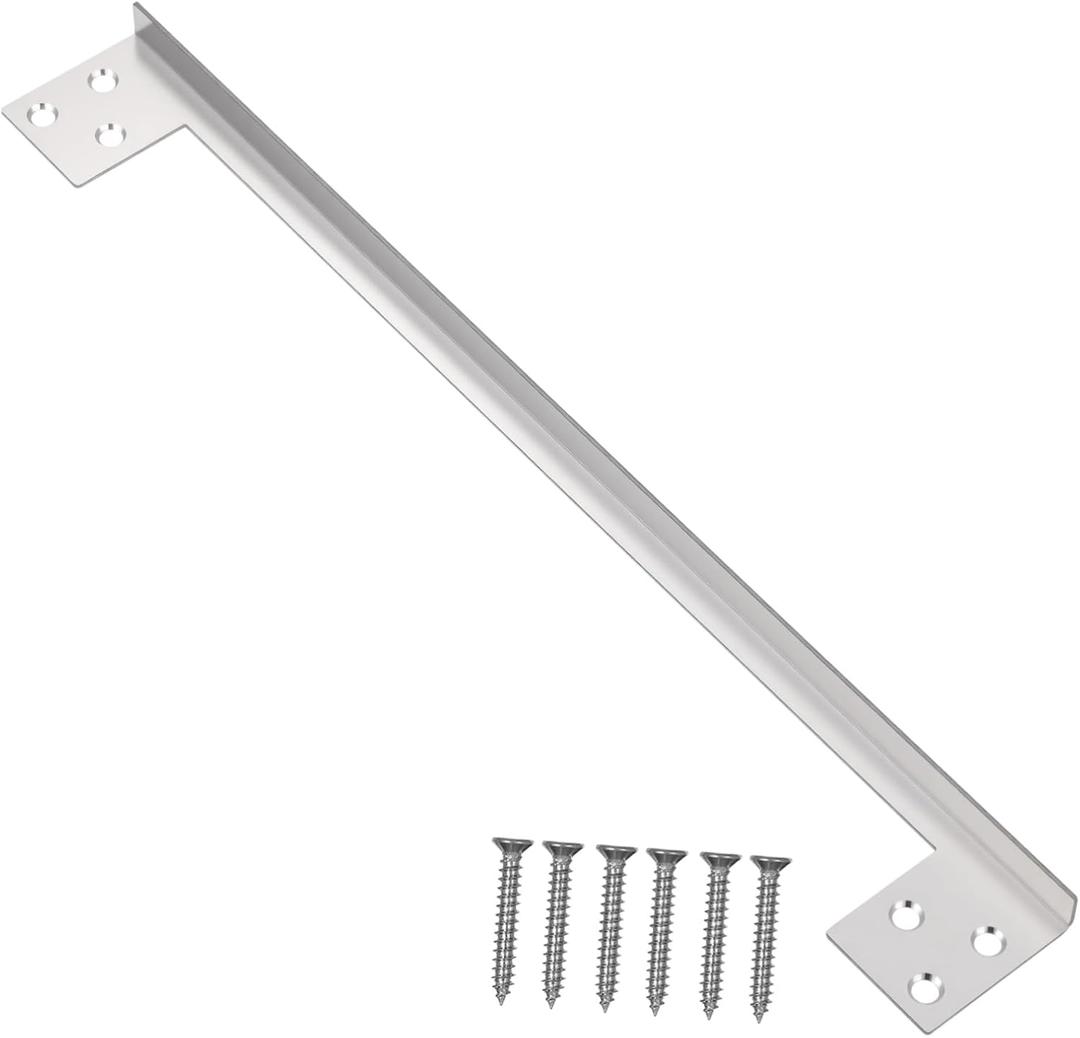 Tofficu Stainless Steel Door Latch Guard Plate Heavy Duty Security Protector for Outswing Doors Childproof Design Reinforced Safety Cover