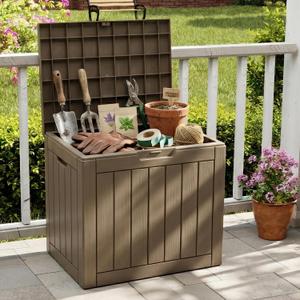 Real Relax Deck Box 22x20 Resin Outdoor Storage Tool Box