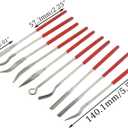 DGZZI 10PCS Mini Diamond File Set Flat Needle Square Round Shape Rifler Files Flat Needle Square Round Shape Rifler Files for Metal Ceramic Stone Jewelry Rough Carving Glass Filing Wood Carving Craft