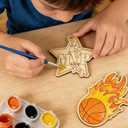 12PCS Basketball Party Favors- DIY Basketball Wood Painting Kits with Art Supplies Fun Thank You Gifts, Birthday party& Goodie Bag Stuffer