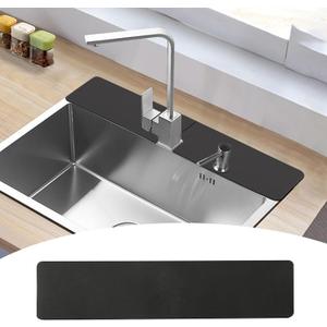 Customizable Faucet Mat for Kitchen Sink: 30"L x 4"W Quick Drying Kitchen Sink Mat & Bathroom Counter Protector - Cut to Fit with 2 or 3 Hole Faucet Design - Extra Long Absorbent Splash Guard