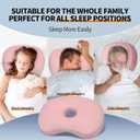 Ear Piercing Pillow for Side Sleepers with an Ear Hole for CNH and Ear Pain Ear Inflammation Pressure Sores, Cotton and Polyester Adjustable Filling Washable and Adjustable Ear Guard Pillow, Pink