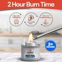 30 Pack - 2+ Hour Chafing Fuel Cans for Food Warmers & Chafing Buffet Trays Odorless, Smokeless, Long Burn Wick, Easy Lighting, Liquid Fuel, Indoor Safe Buffet Fuel