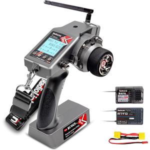 Radiolink RC6GS V3 7 Channels RC Radio Transmitter with R7FG & R6FG Gyro 2Pcs Receivers 2.4GHz 600m for Remote Control Car, Truck, Buggy, Racing Vehicle, Crawler, RC Boat