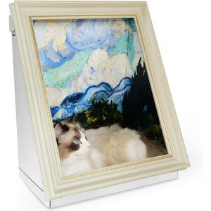 Mona Lisa Cat Bed Painting Cat Scratcher Bed CartBoard Cat House Beds for Indoor Cats Half-Surround Design W/Horizontal Cat Scratcher Scratching Board W/Catnip (Field with Cypresses, Medium - Large) Mona Lisa Cat Bed Painting Cat Scratcher Bed CartBoard Cat House Beds for Indoor Cats Half-Surround Design W/Horizontal Cat Scratcher Scratching Board W/Catnip (Field with Cypresses, Medium - Large)