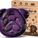 Cute Ceramic Slow Feeder Dog Shape, 1.5 Cups Pet Food Bowl for Small & Medium Breed. Bite-Resistant, Dishwasher Safe, Maze Design to Prevent Fast Eating, Bloat, Choking. Gift for Dog Lovers