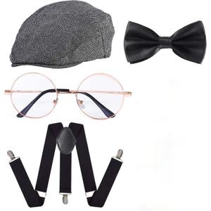 Beelittle 1920s Men Costume Accessories Old Man Costume Grandpa Cosplay Set
