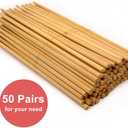 Bamber 50 Pairs Reusable Bamboo Chopsticks Chopstick Set (9.45 Inches - 50 Pairs)