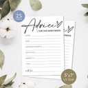4 x Advice and Wishes Cards for the Newlyweds Mr and Mrs, Bridal Shower Games for 25 Guests Perfect 25 Pcs Minimalist Wedding Advice Cards for the Wedding Reception Decorations Bridal Shower Party - A01