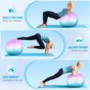 Sportneer Extra Thick Exercise Ball - 25.6''Yoga Ball with Quick Pump - Anti-Burst and Slip Resistant Fitness Ball Chair for Pregnancy and Physical Therapy (Purple Blue)