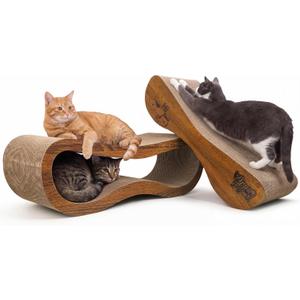 Cat Scratcher 2 in 1 Scratchers for Indoor Cats Scratching Board Cardboard, Horizontal Corrugated Scratch Pad for Cats as Beds & Furniture Reversible Sofa Scratch
