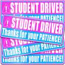 Sukh 4 Pcs Student Driver Car Magnet - New Driver Magnet for Car Funny Cute Reflective Magnetic Bumper Stickers Car Sign for Teen Driving