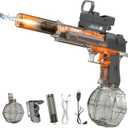 Electric Water Gun for Adults Kids Automatic Squirt Water Gun with Large Capacity High-Powered Water Blaster Up to 33 FT Long Range Summer Outdoor Beach Pool Water Fighting Toy for Boys Girls Orange