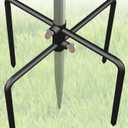 Garbuildman Pole Stabilizer Stand Applies to 0.62 Poles, Outdoor Bird Feeder Pole Base, In-Ground Anchor Support for Shepherds Hooks, Black, 1 Pack