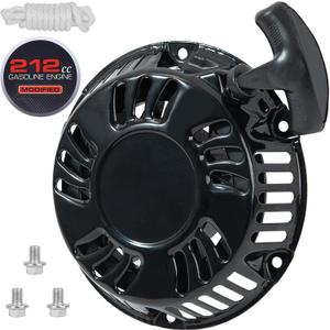 Original Predator 212 Pull Start Assembly with Sticker for Predator 212cc 196cc 224cc 5.5hp 6.5hp 7hp Engine Recoil Starter for Coleman CT200U BT200X Baja MB200 Mini Bike Go-Kart Pull Cord Replacement (Black)