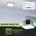 Homewerks 7148-01-AX Smart Bathroom Fan with Alexa Voice Assistant Color Changing LED Light and Bluetooth Speakers 110 CFM 1.5 Sones, Medium
