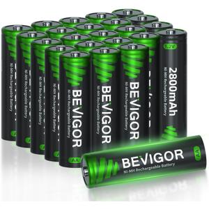 BEVIGOR Rechargeable AA Batteries, 2800mAh High Capacity Double A Batteries 1.2V NiMH Low Self Discharge AA Batteries 24 Count