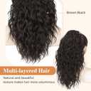 BOGSEA Ponytail Extension, Claw Clip Ponytail Extension for Women 18'' Long wavy Pony Tail Extension Natural Looking Synthetic Hairpiece for Daily Use (2#)