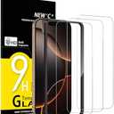 NEW'C 3 Pack Designed for iPhone 17/17 Pro,iPhone 16 Pro Screen Protector (6.3 inches), Enhanced Tempered Glass Protection with easy installation tool included, Case Friendly