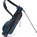 Faux Leather Sunday Golf Bag, 2-Way Divider,Rain Hood,Par 3 Courses