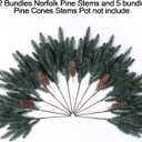 Ivydale 17Pcs Faux Pine Branches Norfolk Stem for Christmas Decoration, Artificial Greenery Plants Pine Needles with Pinecones for Table DIY Home Winter Indoor Vase Real Touch Christmas Decorations