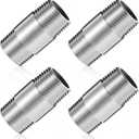 4 Pcs 304 Stainless Steel Pipe Fittings 3/4" NPT x 3/4" NPT Male Threaded 2" Length Nipple Cast Pipe Fittings for Oil Air Fuel