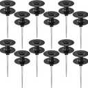 Chumia 12 Pieces 10 Inch Garden Hose Guide Spike, Zinc Coated Rustproof Heavy Duty Metal Stake with Top, Keeps Garden Hose Out of Flower Beds, Guard for Yard Plant Protection (Black)