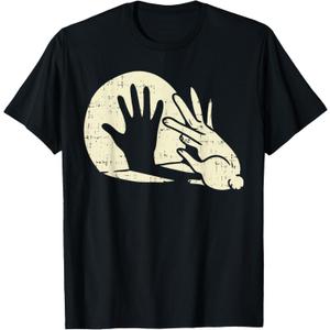 Funny Rabbit Shirt Animal Bunny Lover Shadow Play Pun Gift T-Shirt