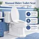 Bidet Toilet Seat, Non-Electric Round Quiet Close