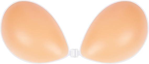 Niidor Adhesive Bra Strapless Sticky Invisible Push up Silicone Bra for Backless Dress with Reusable Nipple Covers (Black)