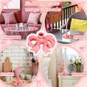 Mumufy 3 Pcs Large Pink Bow Candle Holder Candlestick Holder Decorative Candle Stand Centerpiece for Wedding Dining Party Decor Home Table Decoration Photo Prop Fit 0. 95 Inch, 5. 5 x 4. 84 Inch