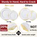Nervure 700PCS Gold Plastic Plates - Gold Plastic Dinnerware Sets for 100 Guests - 200 Disposable Plates, 300 Silverware, 100 Cups, 100 Napkins for Wedding & Party & Mothers Day