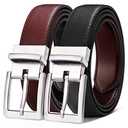BULLIANT Men's Belt,Reversible Belt Adjustable For Gift Men 1.25”-Cut For Fit-2 Sides in 1 Belt(Not 2)(Black/Brown,28"-32" Waist Adjustable)