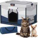 LOOBANI Foldable Dog Playpen for Small DogsSturdy Puppy Playpen Indoor Outdoor with Full-Zip Washable Fabric Enclosure, 690D Waterproof Oxford Fabric, Portable Pet Crate with Carry Bag,32''x24''x22''