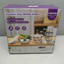 Mixing Bowls with Lids Set, 6 PCS Stainless Steel Mixing Bowls with 3 Grater Attachments, Kitchen Food Storage Organizers Nesting Mixing Bowl, Large Size 4.5, 3.5, 2.1, 1.5, 1.1, 0.7QT (Khaki)