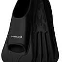 Odoland Swim Training Fins, Full Foot Pocket Travel Size for Adult | Snorkel Fins, Diving Fins, Comfortable Flippers for Men Women, Black, M (US Male 7.5-8.5 US Female 8.5-9.5)