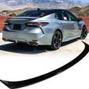 Rear Truck Spoiler for 2018 2019 2020 2021 2022 2023 2024 Toyota Camry Ascent SE SX/XSE Hybrid XLE Sedan Trunk Wing Tail Lip Glossy Painted Black (normal)