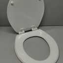 Mayfair Cassel Slow Close Toilet Seat, Easy Clean, Non Slip Premium Wood Seat, Easy Install, Round, White