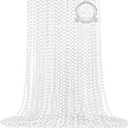 SHAOQINLIN 30 PCS White Bead Necklaces, 33" White Mardi Gras Christmas Beads Necklace, 4th of July Necklaces, Parade Throws Accessories for Christmas Independence Day New Year Party Favors