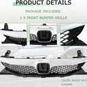 Front Bumper Grille For Honda Civic 4 Door Sedan Black With Chrome Trim Grill 2009-2011 HO1210127 71121SNAA50