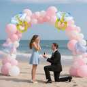 2 x 4PCS Diamond Ring & Heart Balloons Set - Bachelorette Party Decorations, Engagement Decor, Wedding Proposal Balloons, Bridal Shower, Just Married, Bride Anniversary Valentine's Day Party Favors