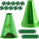 Garden Cloches for Plants, 30 Pack Garden Cloche with Rotary Vent, Reusable Bell Plant Covers, Plant Cloche Protectors from Animals Snails Birds Chickens, 7.9" H X 6.7" D (Green)