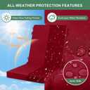 Summsun Patio Dining Seat Cushions, High Back Outdoor Chair Cushion with Water Resistant Removable Covers, Ties, Non-Slip Bottom for Garden Lawn Patio Furniture, 44 x 20 Inch, Burgundy, Set of 4